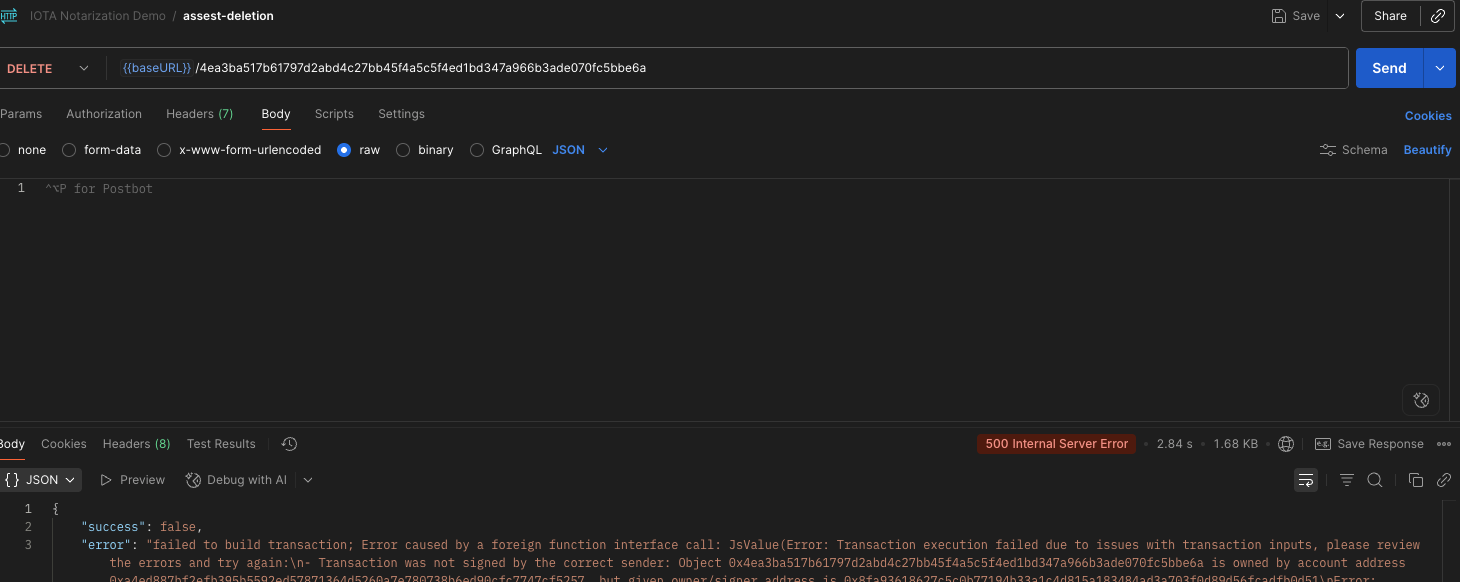 Notarization Destruction Fail already transfer