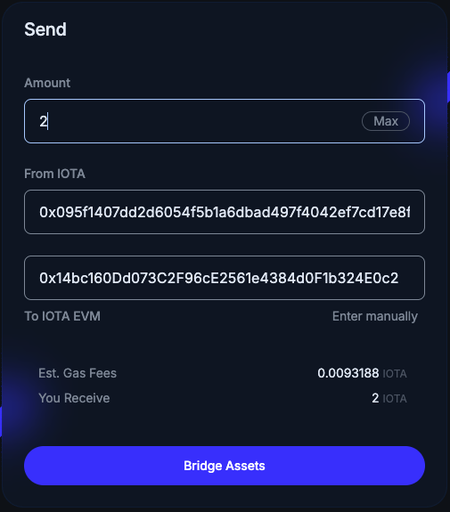 Transfer funds from L1 to L2